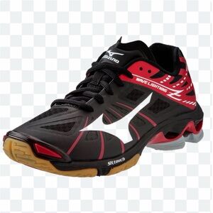 Mizuno Wave Lightning Black and Red Sports Shoes
